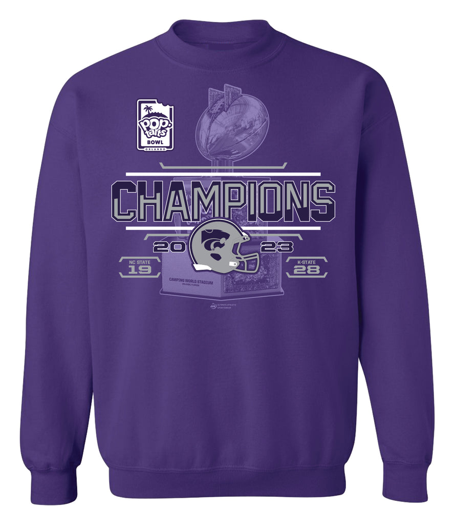 2023 Pop-Tarts Bowl CHAMPIONS SCORE Purple Crewneck Sweatshirt